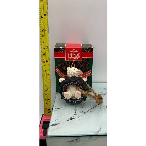 Vintage 1992 Hallmark Keepsake Tread Bear Ornament With Box - Picture 4 of 4